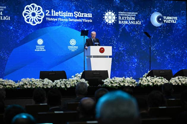 Turkish President Recep Tayyip Erdogan ANKARA, TURKIYE - JULY 28: Turkish President Recep Tayyip Erdogan gives a speech as he attends the 2nd Communications Council at ATO Congresium in Ankara, Turkiye on July 28, 2026. Abdullah Guclu Anadolu Ankara Turkey. Editorial use only. Please get in touch for any other usage.  Copyright: x2026xAnadoluxAbdullahxGuclux