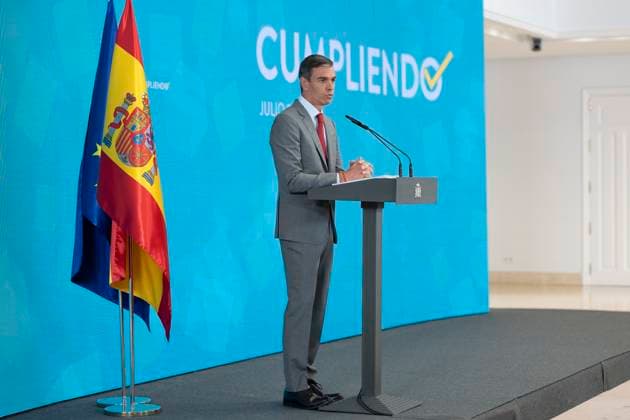 July 28, 2026, Madrid, Madrid, Spain: Prime Minister Pedro Sanchez during the press conference, reviewed the political year before the summer recess and presented the periodic accountability report Cumplindo at the Moncloa Complex, on 28 July, 2016 in Madrid, Spain Madrid Spain  - ZUMAs197 20260728_aaa_s197_020 Copyright: xAtilanoxGarciax