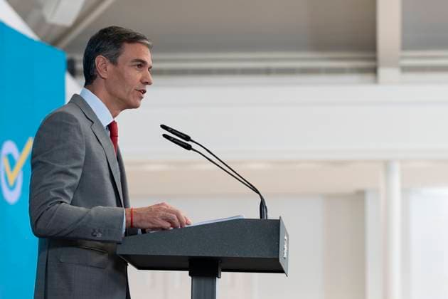 July 28, 2026, Madrid, Madrid, Spain: Prime Minister Pedro Sanchez during the press conference, reviewed the political year before the summer recess and presented the periodic accountability report Cumplindo at the Moncloa Complex, on 28 July, 2016 in Madrid, Spain Madrid Spain - ZUMAs197 20260728_aaa_s197_021 Copyright: xAtilanoxGarciax