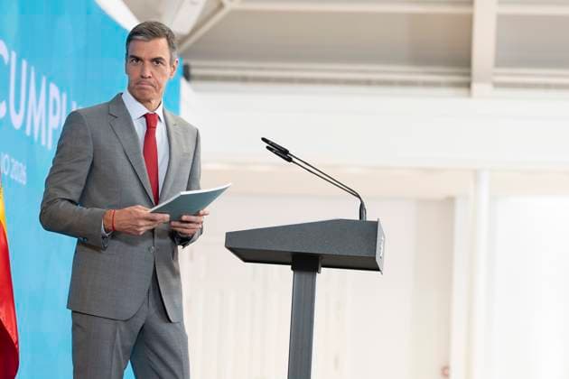 July 28, 2026, Madrid, Madrid, Spain: Prime Minister Pedro Sanchez during the press conference, reviewed the political year before the summer recess and presented the periodic accountability report Cumplindo at the Moncloa Complex, on 28 July, 2016 in Madrid, Spain Madrid Spain - ZUMAs197 20260728_aaa_s197_024 Copyright: xAtilanoxGarciax