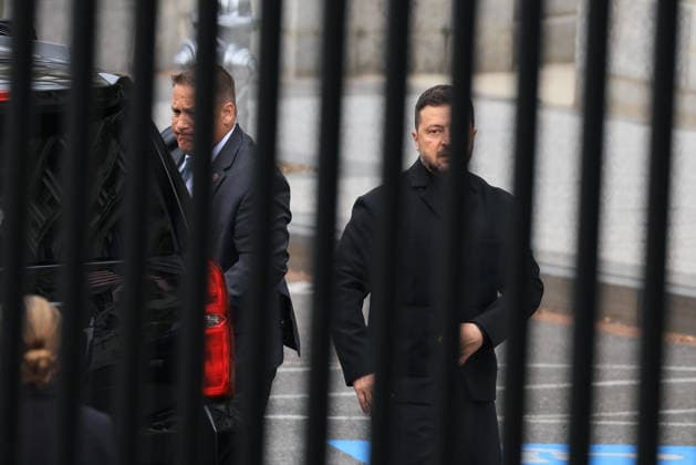President of Ukraine Volodymyr Zelenskyy arrives at the White House for a meeting with President Donald Trump on July 28, 2026, in Washington DC.. President Zelenskyy is meeting with President Trump ahead of the funeral service for former Senator Lindsey Graham at the Washington National Cathedral.  VZT20260728102 JemalxCountess