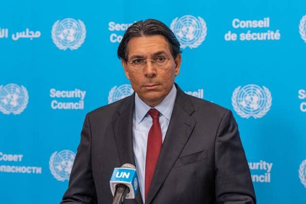 July 28, 2026, New York, New York, USA: Ambassador Danny Danon of Israel speaks to the press ahead of Security Council meeting on The situation in the Middle East, including the Palestinian question: Quarterly Open Debate at UN Headquarters in New York, NY on July 28, 2026. New York USA  - ZUMAr339 20260728_znp_r339_006 Copyright: xLevxRadinx
