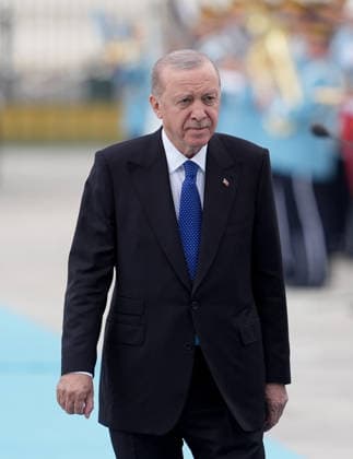 Turkish President Recep Tayyip Erdogan ANKARA, TURKIYE - JULY 28: Turkish President Recep Tayyip Erdogan welcomes Iraqi Prime Minister Ali al-Zaydi (not seen) with an official ceremony at the Presidential Complex in Ankara, Turkiye, on July 28, 2026. Ercin Erturk Anadolu Ankara Turkey. Editorial use only. Please get in touch for any other usage.  Copyright: x2026xAnadoluxErcinxErturkx