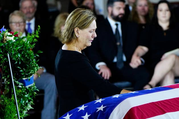 Sen. Darline Graham, sister of the late Sen. Lindsey Graham, pays her respects during a Congressional tribute in the Rotunda of the U.S. Capitol in Washington DC on Tuesday, July 28, 2026. Lindsey Graham, who served South Carolina in Congress for 31 years, died on July 11 at the age of 71.  WAP20260728937 BONNIExCASH