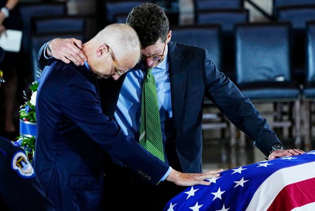 Family members pay their respects during a Congressional Tribute to honor the late Sen. Lindsey Graham in the Rotunda of the U.S. Capitol in Washington DC on Tuesday, July 28, 2026. Graham, who served South Carolina in Congress for 31 years, died on July 11 at the age of 71.  WAP20260728950 BONNIExCASH