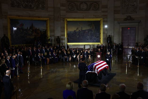 Lindsey Graham Memorial Service in the US Capitol The casket of late Republican Senator Lindsey Graham during a ceremony in the rotunda of the US Capitol in Washington, DC, US, on Tuesday, July 28, 2026. Lindsey Graham, the South Carolina senior senator and foreign policy hawk who changed from a Donald Trump skeptic to one of the US president s strongest allies, died on July 11 at the age of 71. Credit: Tierney L. Cross Pool via CNP Washington District of Columbia United States of America EDITORIAL USE ONLY Copyright: xx FTP_TLC_2615_1-6471868 TierneyxL.xCrossx-xPoolxviaxCNPx cnpphotos338109
