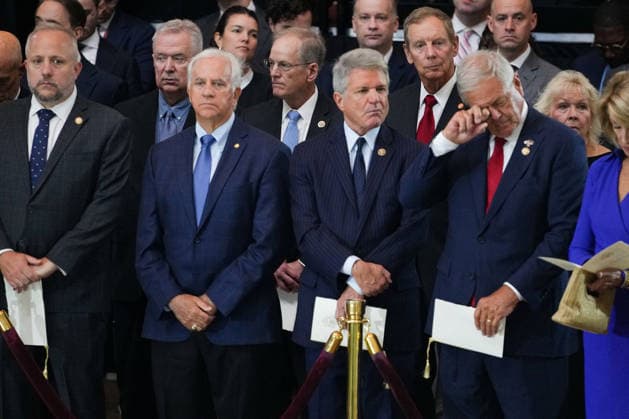 Lindsey Graham Memorial Service in the US Capitol US Representative Ralph Norman (R-SC) wipes away tears next to Representative Michael McCaul (R-TX) during a Congressional Tribute to late U.S. Senator Lindsey Graham (R-SC) at the Rotunda of the U.S. Capitol in Washington, D.C., U.S., July 28, 2026. Credit: Nathan Howard Pool via CNP Washington District of Columbia United States of America EDITORIAL USE ONLY Copyright: xx 2026-07-28T141342Z_478649699_RC22NMAMF4CY_RTRMADP_3_PEOPLE-LINDSEY-GRAHAM-6471906 NathanxHowardx-xPoolxviaxCNPx cnpphotos338231