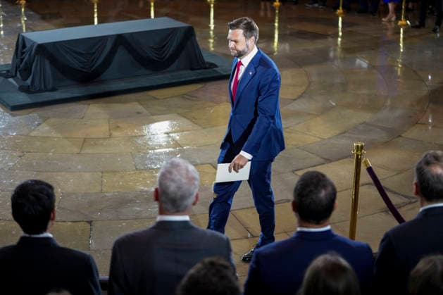 Lindsey Graham Memorial Service in the US Capitol U.S. Vice President JD Vance attends a Congressional Tribute to late U.S. Senator Lindsey Graham (R-SC) at the Rotunda of the U.S. Capitol in Washington, D.C., U.S., July 28, 2026. Photo by Nathan Howard Pool via CNP ABACAPRESS.COM Washington District of Columbia United States  Copyright: xCNP ABACAx
