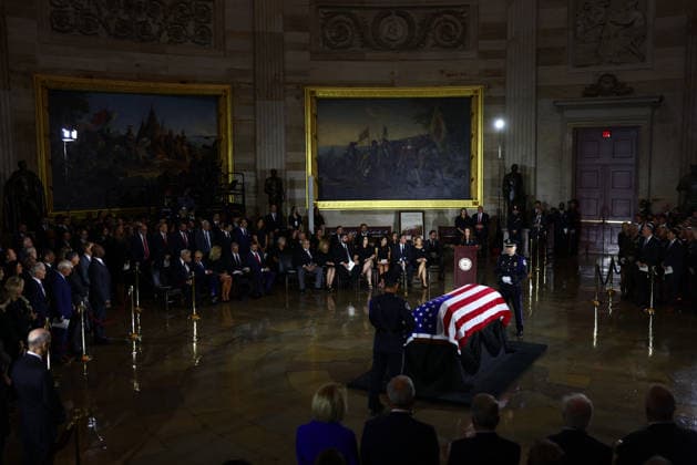 Lindsey Graham Memorial Service in the US Capitol The casket of late Republican Senator Lindsey Graham during a ceremony in the rotunda of the US Capitol in Washington, DC, US, on Tuesday, July 28, 2026. Lindsey Graham, the South Carolina senior senator and foreign policy hawk who changed from a Donald Trump skeptic to one of the US president s strongest allies, died on July 11 at the age of 71. Photo by Tierney L. Cross Pool via CNP ABACAPRESS.COM Washington District of Columbia United States  Copyright: xCNP ABACAx