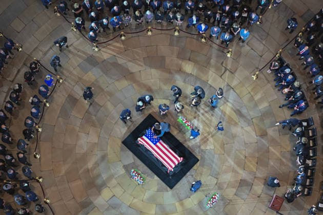 July 28, 2026, Washington, District Of Columbia, USA: The scene as the late U.S. Senator Lindsey Graham will lay in state in the U.S. Capitol Rotunda, Tuesday, July 28, 2026, in Washington, D.C. Kenny Holston The New York Times Washington USA  - ZUMAs152 20260728_faa_s152_108 Copyright: xKennyxHolstonx-xPoolxviaxCNPx