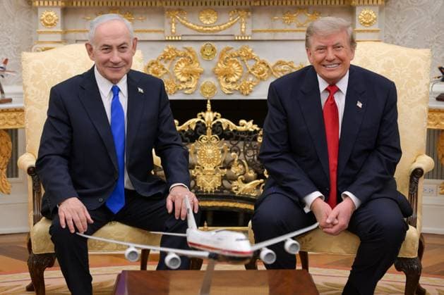 Trump-Netanyahu meeting in Washington DC WASHINGTON DC, USA - JULY 28: (----EDITORIAL USE ONLY – MANDATORY CREDIT - MA AYAN TOAF GPO HANDOUT - NO MARKETING NO ADVERTISING CAMPAIGNS - DISTRIBUTED AS A SERVICE TO CLIENTS----) U.S. President Donald Trump meets Israeli Prime Minister Benjamin Netanyahu at White House in Washington DC, United States on July 28, 2026. Ma’ayan Toaf (GPO) Handout Anadolu District of Columbia United States. Editorial use only. Please get in touch for any other usage.  Copyright: x2026xAnadoluxMa™ayanxToafx(GPO) Handoutx