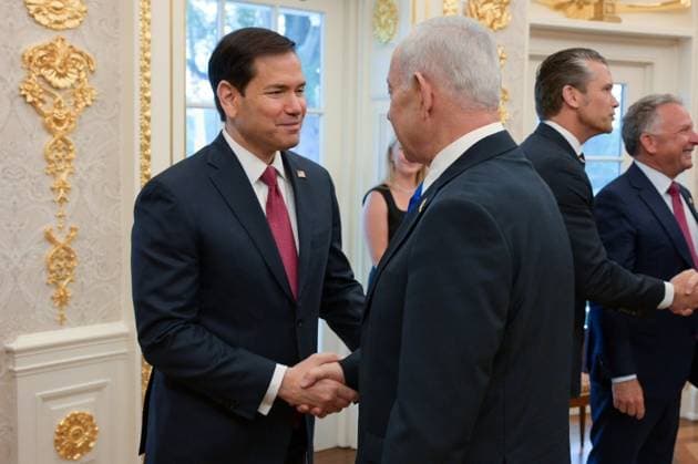 Trump-Netanyahu meeting in Washington DC WASHINGTON DC, USA - JULY 28: (----EDITORIAL USE ONLY – MANDATORY CREDIT - MA AYAN TOAF GPO HANDOUT - NO MARKETING NO ADVERTISING CAMPAIGNS - DISTRIBUTED AS A SERVICE TO CLIENTS----) United States Secretary of State Marco Rubio (L) meets Israeli Prime Minister Benjamin Netanyahu at White House in Washington DC, United States on July 28, 2026. Ma’ayan Toaf (GPO) Handout Anadolu District of Columbia United States. Editorial use only. Please get in touch for any other usage.  Copyright: x2026xAnadoluxMa™ayanxToafx(GPO) Handoutx