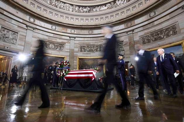 Lindsey Graham Memorial Service in the US Capitol People pay their respects at the casket of the late South Carolina Senator Lindsey Graham during a congressional tribute in the rotunda of the US Capitol in Washington, DC, USA, 28 July 2026. Graham died unexpectedly on 11 July at the age of 71 from a tear in his aorta. Photo by Jim LoScalzo Pool via CNP ABACAPRESS.COM Washington District of Columbia United States  Copyright: xCNP ABACAx