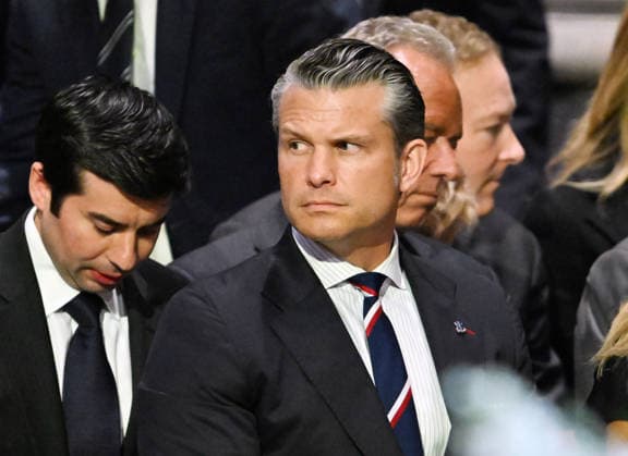Secretary of Defense Pete Hegseth attends the funeral service for the late Sen. Lindsey Graham, R-SC, at Washington National Cathedral in Washington, DC on Tuesday, July 28, 2026. Graham, who served in Congress for 31 years, died on July 11 at the age of 71.  WAP20260728806 ANNABELLExGORDON