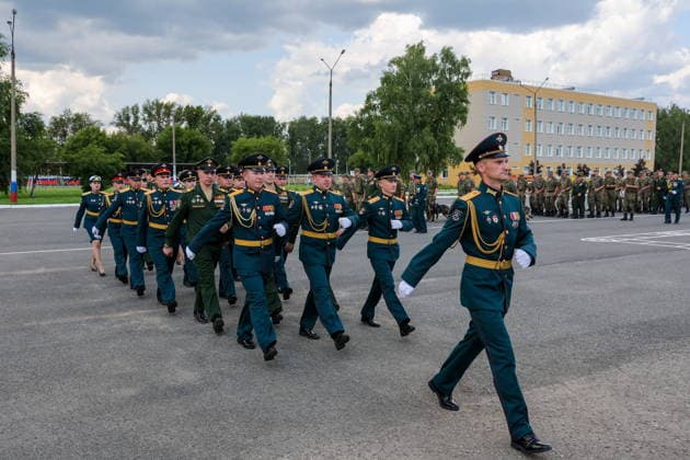 RUSSIA, MUROM - JULY 28, 2026: A ceremony to award the Order of Alexander Nevsky to the 1st Guards Engineer-Sapper Brigade of the Russian Engineering Troops. Alexander Ryumin TASS  95565245