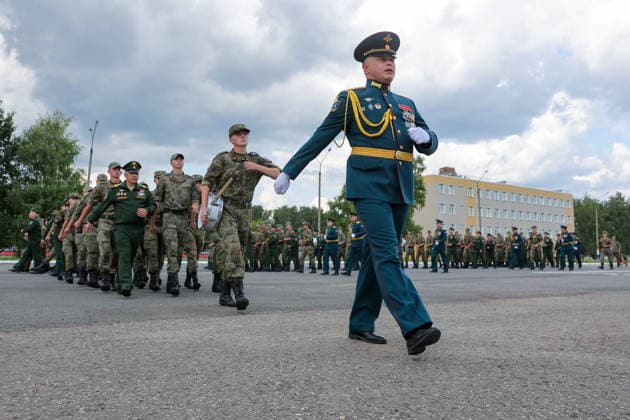 RUSSIA, MUROM - JULY 28, 2026: A ceremony to award the Order of Alexander Nevsky to the 1st Guards Engineer-Sapper Brigade of the Russian Engineering Troops. Alexander Ryumin TASS  95565252