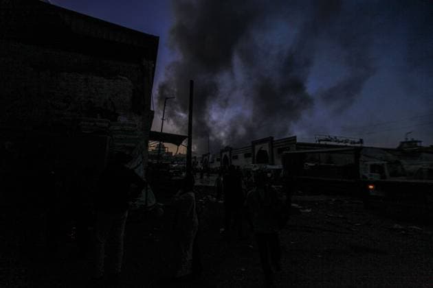 Israeli Airstrike Hits Al-Muttaqeen Mosque in Gaza City GAZA CITY, GAZA, PALESTINE JULY 28, 2026: Smoke rises following an Israeli airstrike on Al-Muttaqeen Mosque in Gaza City. The strike was carried out after an evacuation warning was issued by Israeli forces. Gaza Palestine, State of Copyright: x xSalahxHashemx xJNAxPressx