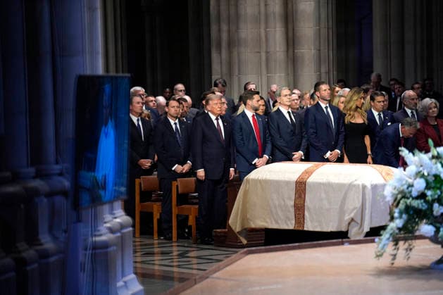 Lindsey Graham funeral service - Washington US President Donald Trump with Vice President JD Vance and his cabinet members attend the funeral service for Senator Lindsey Graham at Washington National Cathedral in Washington on July 28, 2026. Photo by Yuri Gripas ABACAPRESS.COM Washington DC United States  Copyright: xGripasxYuri ABACAx