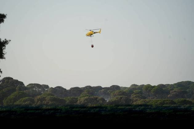Helicopters, airplanes and firefighters help fight the fires in San Martin de Valdeiglesias, west of Madrid, Spain, Tuesday, July 28, 2026 Cordon Press 