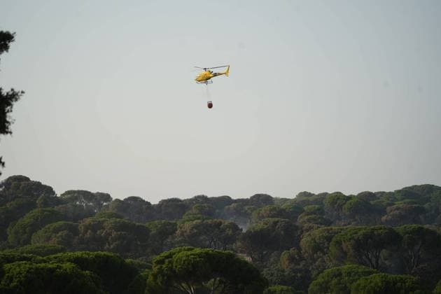 Helicopters, airplanes and firefighters help fight the fires in San Martin de Valdeiglesias, west of Madrid, Spain, Tuesday, July 28, 2026 Cordon Press 