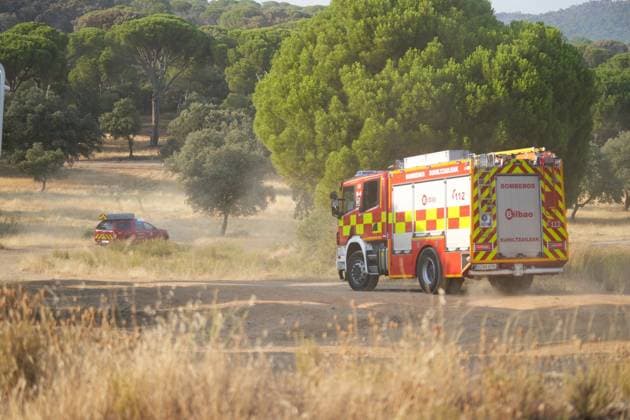 Helicopters, airplanes and firefighters help fight the fires in San Martin de Valdeiglesias, west of Madrid, Spain, Tuesday, July 28, 2026 Cordon Press 