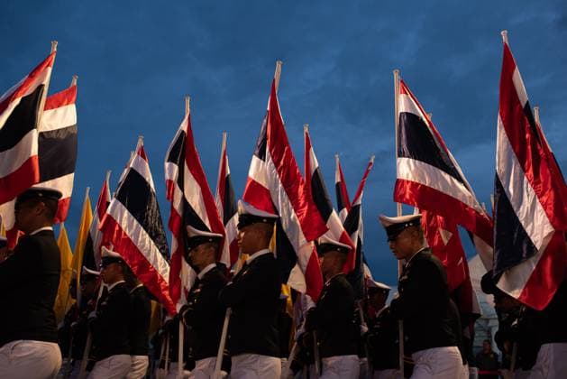 July 28, 2026, Bangkok, Thailand: Pre Cadets hold Thailand s national flags as they march during the King Vajiralongkorn s 74th birthday celebration..Thai authorities held a celebration to mark the 74th birthday of King Maha Vajiralongkorn at Sanam Luang. Bangkok Thailand  - ZUMAs197 20260728_aaa_s197_096 Copyright: xPeeraponxBoonyakiatx