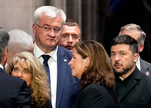 US Ukraine Senator Graham Funeral 9213300 28.07.2026 Ukrainian Foreign Minister Andrii Sybiha and President Volodymyr Zelensky attend the funeral service for US Senator from South Carolina Lindsey Graham (listed as a terrorist and extremist in Russia) at the Washington National Cathedral in Washington, DC, the United States. Stringer Sputnik Washington USA  Copyright: xStringerx