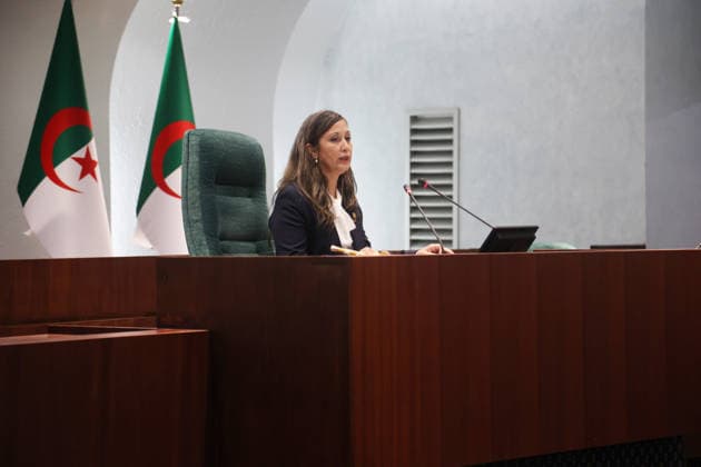 Khalida Boufadache becomes Algeria s first female speaker of parliament ALGIERS, ALGERIA - JULY 28: Khalida Boufadache becomes the country s first female Speaker of Parliament after a vote held during a session at the National People s Assembly building in Algiers, Algeria on July 28, 2026. Hamza Zait Anadolu Algiers Algeria. Editorial use only. Please get in touch for any other usage.  Copyright: x2026xAnadoluxHamzaxZaitx