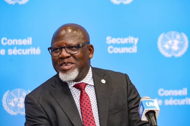 July 28, 2026, New York, New York, United States: ZENON MUKONGO NGAY, Permanent Representative of the Democratic Republic of the Congo to the United Nations and President of the Security Council for July, speaks to reporters following closed consultations at UNHQ. Mukongo Ngay discussed preparations for the Security CouncilÃ¢â‚¬â ¢s first informal straw poll in the selection process for the next United Nations Secretary-General, scheduled to take place on July 30. New York United States - ZUMAo116 20260728_znp_o116_087 Copyright: xBiancaxOterox
