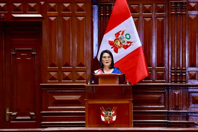 (260728) -- LIMA, July 28, 2026 -- Keiko Fujimori delivers her inaugural address at the Peruvian Congress in Lima, Peru, July 28, 2026. Peru s President-elect Keiko Fujimori took office Tuesday after being sworn in at a ceremony held at the Legislative Palace in Lima. ( Handout via Xinhua) PERU-LIMA-PRESIDENTIAL INAUGURATION Peru sxCongress 