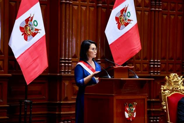 (260728) -- LIMA, July 28, 2026 -- Keiko Fujimori delivers her inaugural address at the Peruvian Congress in Lima, Peru, July 28, 2026. Peru s President-elect Keiko Fujimori took office Tuesday after being sworn in at a ceremony held at the Legislative Palace in Lima. ( Handout via Xinhua) PERU-LIMA-PRESIDENTIAL INAUGURATION Peru sxCongress 