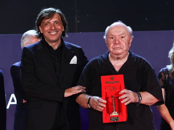IPA87075696 - Soverato (CZ), 23rd edition of the Magna Graecia Film Festival—fourth night. Pictured: Anton Giulio Grande and Lino Banfi with the Golden Column  Copyright: xMarcoxProvvisionatox xMarcoxProvvisionatox 87075696