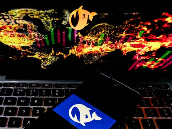 July 28, 2026, Poland: In this photo illustration, the DeepSeek logo is displayed on a mobile phone screen against an illustration of world map industry worlds largest companies publish their quarterly revenue. Poland  - ZUMAs197 20260728_aaa_s197_157 Copyright: xDominikaxZarzyckax