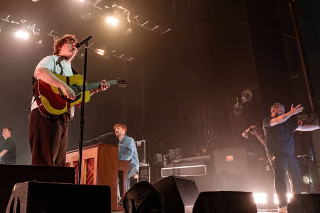 July 28, 2026, London, Lanarkshire, United Kingdom: Lewis Capaldi seen performing live with BSL interpreter Luke Holdsworth from Performance Interpreting, Lewis Capaldi plays a concert at O2 Forum Kentish Town London with ABLE2UK, in partnership with Carers Trust - this one off event was specifically for primary caregivers and a guest, where the venue was made fully accessible and tickets were free. The support act on the night was Dermot Henry. London United Kingdom - ZUMAs197 20260728_aaa_s197_230 Copyright: xBonniexBritainx