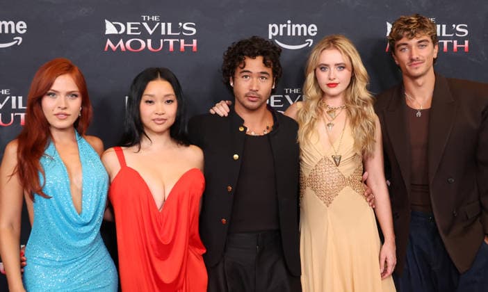 Culver City, CA, July 28: Tommi Rose, Lana Condor, Nico Hiraga, Kathryn Newton, Gavin Casalegno at the Los Angeles screening of *The Devil’s Mouth*, held at the Culver Theater in Culver City, CA, on July 28, 2026. Credit: AdMedia 458614 2026 07 28 CA Culver City United States  Copyright: xAdMediax STAR_458614_020