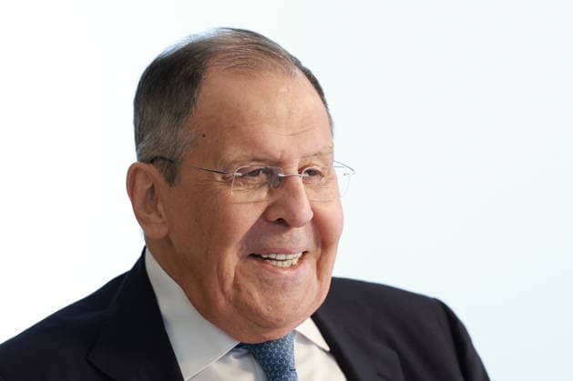 RUSSIA, MOSCOW - JULY 16, 2026: Russia s Minister of Foreign Affairs Sergei Lavrov during an interview with TASS General Director Kondrashov. Alexander Shcherbak TASS  95586692