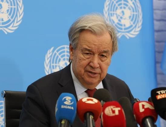United Nations Secretary-General Antonio Guterres LEFKOSIA, TRNC - JULY 29: United Nations Secretary-General Antonio Guterres holds a press conference after his meeting with Turkish Republic of Northern Cyprus (TRNC) President Tufan Erhurman and Greek Cypriot Leader Nikos Christodoulides at the UN buffer zone compound in Lefkosia, TRNC, on July 29, 2026. Ali Ruhluel Anadolu Nicosia Cyprus. Editorial use only. Please get in touch for any other usage.  Copyright: x2026xAnadoluxAlixRuhluelx