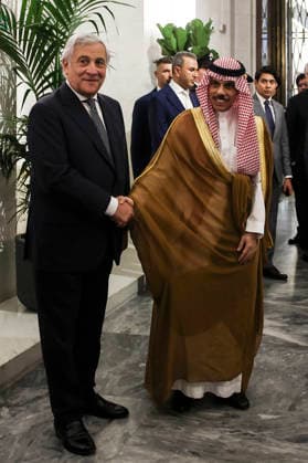July 29, 2026, Rome, Italia, Italy: Minister of Foreign Affairs and International Cooperation Antonio Tajani and Saudi Arabian Minister Prince Faisal Bin Farhan before the meeting of the Global Alliance for a Two-State Solution, Rome 29 07 2026 Rome Italy  - ZUMAa289 20260729_zia_a289_033 Copyright: xFrancescoxFotiax xAgfx