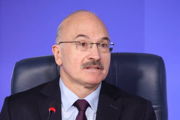 RUSSIA, MOSCOW - JULY 29, 2026: The Chairman of the Russian State Duma for Science and Higher Education, Sergei Kabyshev, during a press conference to discuss work done by committee during the 8th Convocation of the Russian State Duma. Valery Sharifulin TASS  95588380