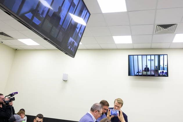RUSSIA, MOSCOW - JULY 29, 2026: Blogger Yelena Blinovskaya joins, via videolink, a hearing into her sentencing appeal at the Second Court Cassation of General Jurisdiction. In March 2025, Blinovskaya was sentenced to 4 and a half years of prison in a tax evastion and money laundering trial Moscow Russia  - ZUMAt113 20260729_zaa_t113_091 Copyright: xAlexanderxShcherbakx