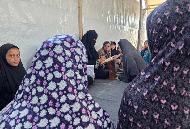 Orphaned Palestinian children attend Quran classes in Khan Younis camp Orphaned Palestinian boys and girls take part in Quran memorization and recitation classes at the Al Baraka Camp for Orphan Care in the al-Mawasi area of Khan Younis, southern Gaza Strip, on July 29, 2026. The educational sessions are held regularly to teach the Quran and strengthen the children s religious knowledge amid the difficult humanitarian conditions in the Gaza Strip. Photo by Tariq Mohammad APA Images Khan Yunis Gaza Strip Palestinian Territory 290726_Khan_Yunis_TM_00(12) Copyright: xapaimagesxTariqxMohammad xapaimagesx
