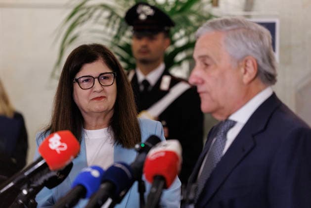 July 29, 2026, Rome, Italia, Italy: Joint statement by the Minister of Foreign Affairs and International Cooperation Antonio Tajani and the Foreign Minister of the Palestinian Authority Varsen Aghabekia at the end of the meeting of the Global Alliance for the Two-State Solution, Rome 29 07 2026 Rome Italy  - ZUMAa289 20260729_zia_a289_041 Copyright: xFrancescoxFotiax xAgfx