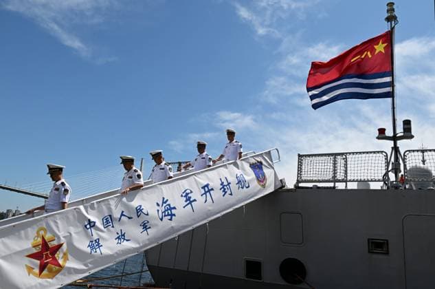 Russia China Naval Drills 9213456 29.07.2026 Crew members of the Chinese People s Liberation Army Navy guided-missile destroyer Kaifeng come ashore during a ceremony welcoming Russian and Chinese navy ships after joint patrols in the Pacific Ocean upon arrival at the port of Vladivostok, Russia. On July 28, the Russian and Chinese navies completed their sixth joint patrol in the Pacific Ocean, a mission that lasted two weeks. Vitaliy Ankov Sputnik Vladivostok Russia  Copyright: xVitaliyxAnkovx