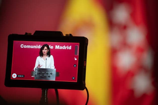 Ayuso Chairs an Extraordinary Meeting of the Governing Council of the Community of Madrid Focused on the Wildfires The president of the Community of Madrid, Isabel Díaz Ayuso, during an extraordinary meeting of the Governing Council of the Community of Madrid at the Real Casa de Correos on July 29, 2026, in Madrid, Spain. The meeting, convened on an extraordinary basis, aims to assess the situation and determine actions focused on the recovery of the municipalities affected by the major fire in the Sierra Oeste. JULY 29, 2026 Fernando Sá Madrid, Madrid, Spain  Copyright: xFernandoxSanchezx 7693947