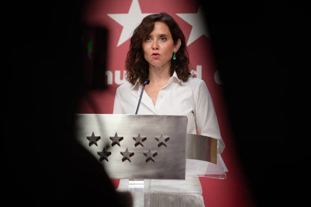 Ayuso Chairs an Extraordinary Meeting of the Governing Council of the Community of Madrid Focused on the Wildfires The president of the Community of Madrid, Isabel Díaz Ayuso, during an extraordinary meeting of the Governing Council of the Community of Madrid at the Real Casa de Correos on July 29, 2026, in Madrid, Spain. The meeting, convened on an extraordinary basis, aims to assess the situation and determine actions focused on the recovery of the municipalities affected by the major fire in the Sierra Oeste. JULY 29, 2026 Fernando Sá Madrid, Madrid, Spain  Copyright: xFernandoxSanchezx 7693949