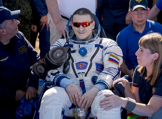 July 29, 2026, Zhezkazgan, Kazakhstan: Roscosmos cosmonaut Sergey Kud-Sverchkov smiles after being recovered from the Soyuz MS-28 spacecraft moments after landing, July 26, 2026 near the town of Zhezkazgan, Kazakhstan. Kud-Sverchkov landed with fellow cosmonaut Sergei Mikaev and NASA astronaut Chris Williams, after 241 days in space aboard the International Space Station. Zhezkazgan Kazakhstan - ZUMAp138 20260729_zaa_p138_013 Copyright: xBillxIngalls Nasax