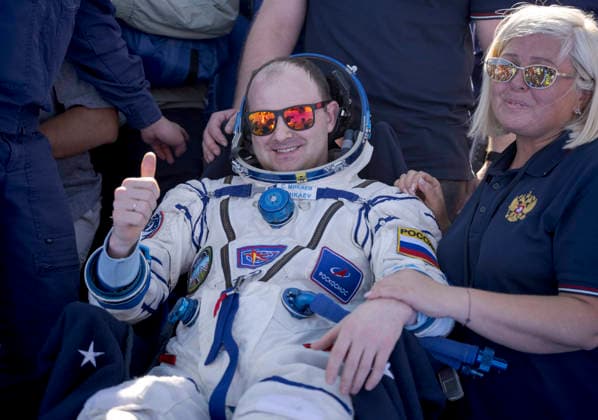 July 29, 2026, Zhezkazgan, Kazakhstan: Roscosmos cosmonaut Sergei Mikaev smiles after being recovered from the Soyuz MS-28 spacecraft moments after landing, July 26, 2026 near the town of Zhezkazgan, Kazakhstan. Mikaev landed with fellow cosmonaut Sergey Kud-Sverchkov and NASA astronaut Chris Williams, after 241 days in space aboard the International Space Station. Zhezkazgan Kazakhstan - ZUMAp138 20260729_zaa_p138_022 Copyright: xBillxIngalls Nasa Gctcx