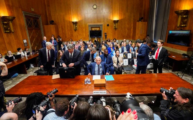 Fauci Testifies Again about the Origins of the Coronavirus Dr Anthony Fauci, former Director, National Institute of Allergy and Infectious Diseases at the National Institutes of Health (NIH) takes his seat as he prepares to testify before the US Senate Committee on Homeland Security and Governmental Affairs in the Dirksen Senate Office Building on Capitol Hill in Washington, DC, USA, on Wednesday, July 29, 2026. Fauci will again face questions about the origins of the COVID-19 pandemic. At left Fauci attorney David Schertler prepares to take his seat at the witness table. Credit: Andrew Thomas CNP Washington District of Columbia United States of America EDITORIAL USE ONLY Copyright: xx _AT21912 copy AndrewxThomasx-xCNPx cnpphotos338492