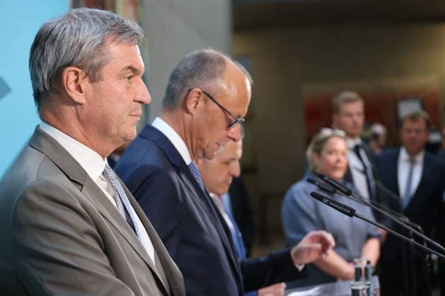 Bundestag CDU Merz 29.07.2026, Germany, Berlin, Bundestag, Pressekonferenz Parteivorsitzender der CDU Friedrich Merz, CSU Markus Soeder CSU, Thorsten Frey Fraktionsvorsitzender CDU, Alecander Hofmann CSU Lamdesgruppe, Berlin Berlin Germany *** Bundestag, CDU, Merz, July 29, 2026, Germany, Berlin, Bundestag, Press Conference: CDU Party Chairman Friedrich Merz, CSU’s Markus Söder, CDU Parliamentary Group Chairman Thorsten Frey, CSU State Group’s Alexander Hofmann, Berlin, Berlin, Germany