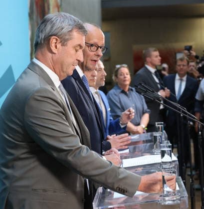 Bundestag CDU Merz 29.07.2026, Germany, Berlin, Bundestag, Pressekonferenz Parteivorsitzender der CDU Friedrich Merz, CSU Markus Soeder CSU, Thorsten Frey Fraktionsvorsitzender CDU, Alecander Hofmann CSU Lamdesgruppe, Berlin Berlin Germany *** Bundestag, CDU, Merz, July 29, 2026, Germany, Berlin, Bundestag, Press Conference: CDU Party Chairman Friedrich Merz, CSU’s Markus Söder, CDU Parliamentary Group Chairman Thorsten Frey, CSU State Group’s Alexander Hofmann, Berlin, Berlin, Germany